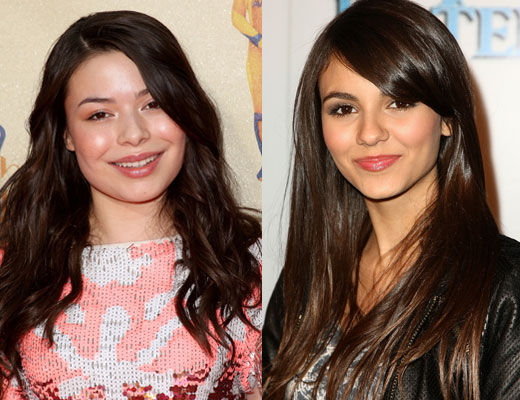 Miranda Cosgrove (left) and Victoria Justice (right) dominated the cable ra...