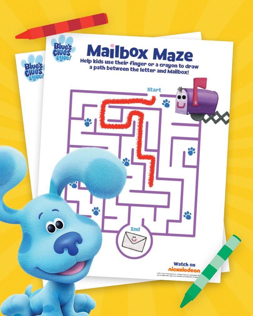 Thumbnail of coloring pages and Blue from Blue's Clues & You