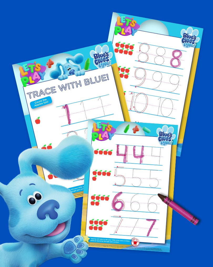 Thumbnail of Blue from Blue's Clues & You with activity sheets
