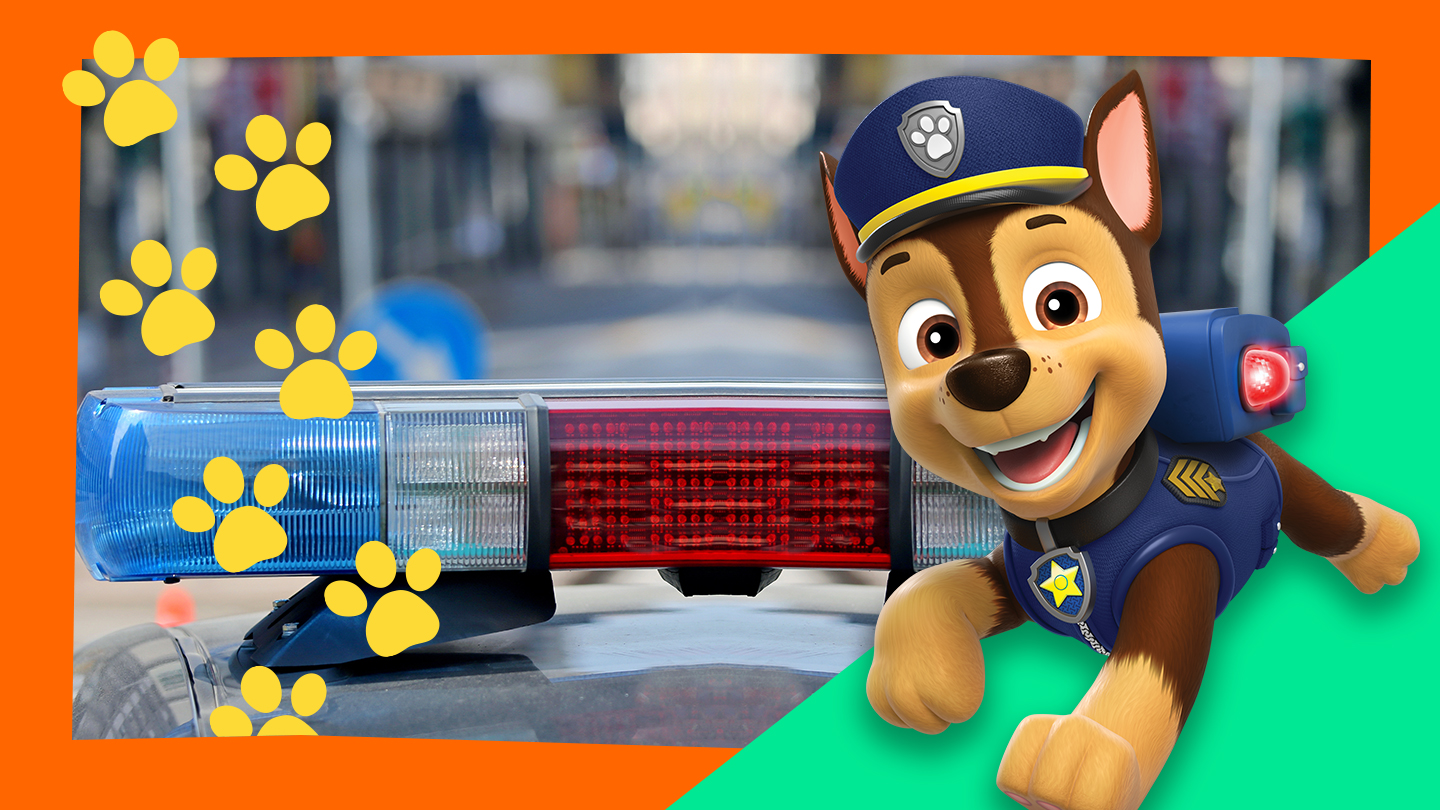 Chase from PAW Patrol and police car siren image