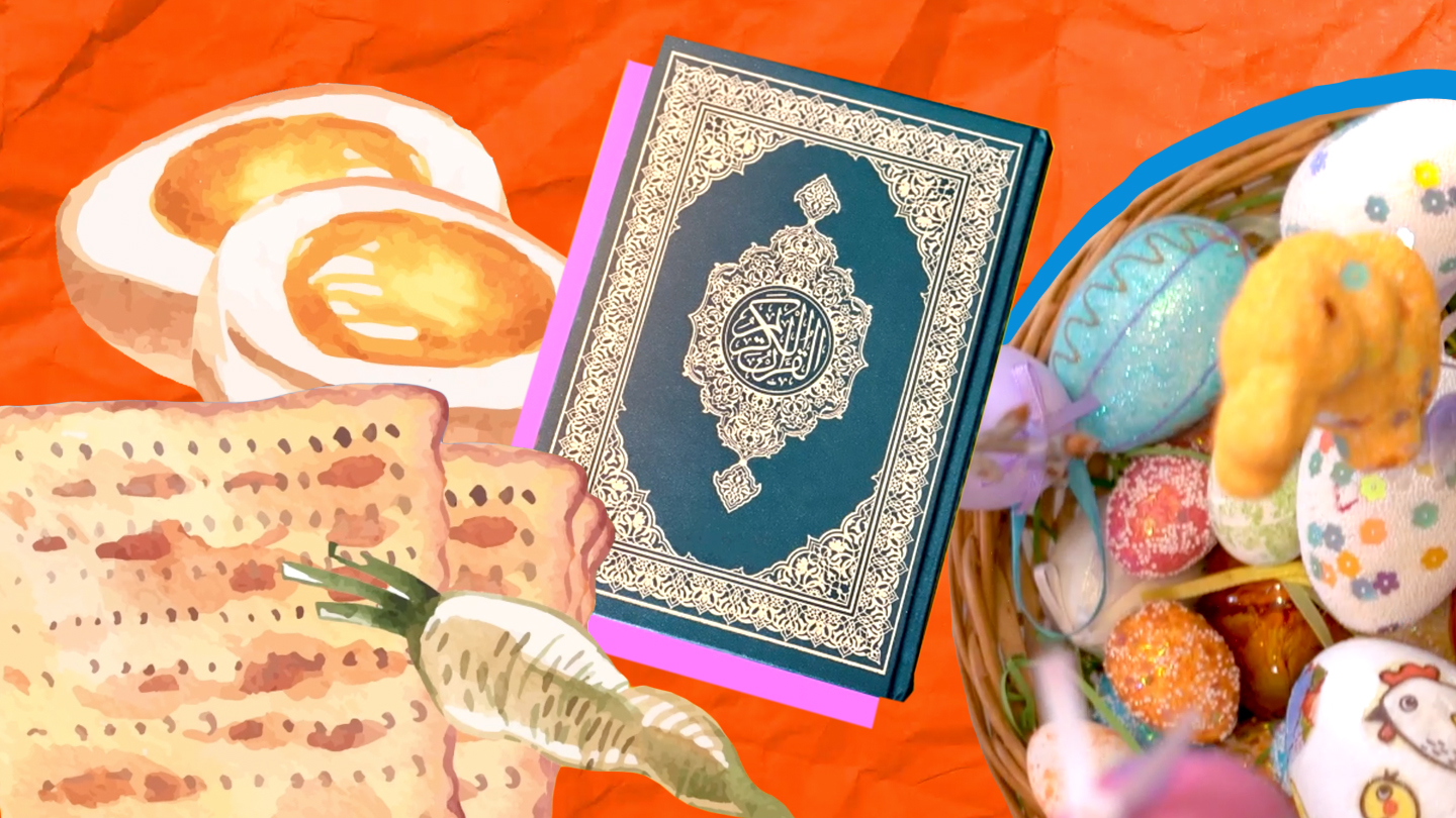 image of easter, passover and ramadan icons and references