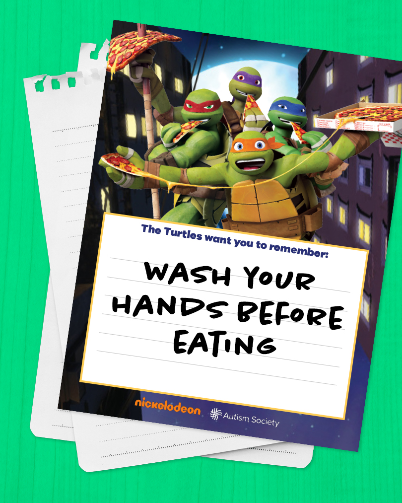 TMNT power card wash your hands before eating thumbnail