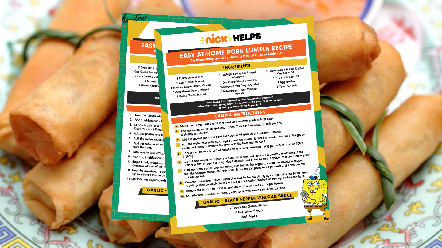 PDF thumbnail for Lumpia Recipe with images of two PDFs and lumpia's in the background