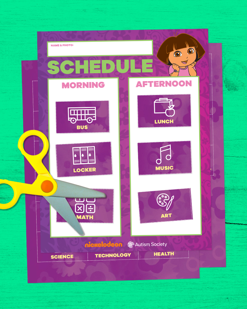 Dora the Explorer and autism society school schedule thumbnail
